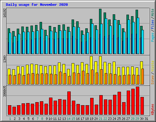 Daily usage for November 2020
