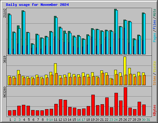 Daily usage for November 2024
