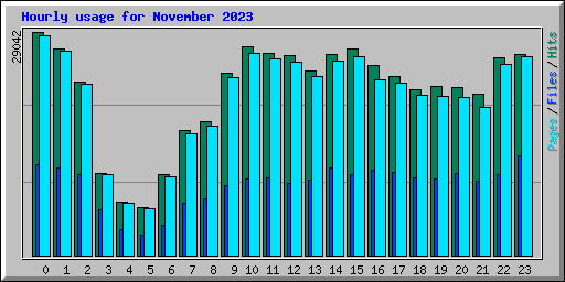 Hourly usage for November 2023